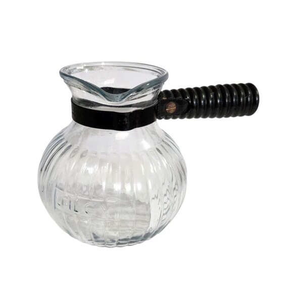 Vintage Silex 1.5 Cup Dripolator Ribbed Glass Coffee Carafe Pot Black Handle - Picture 2 of 10